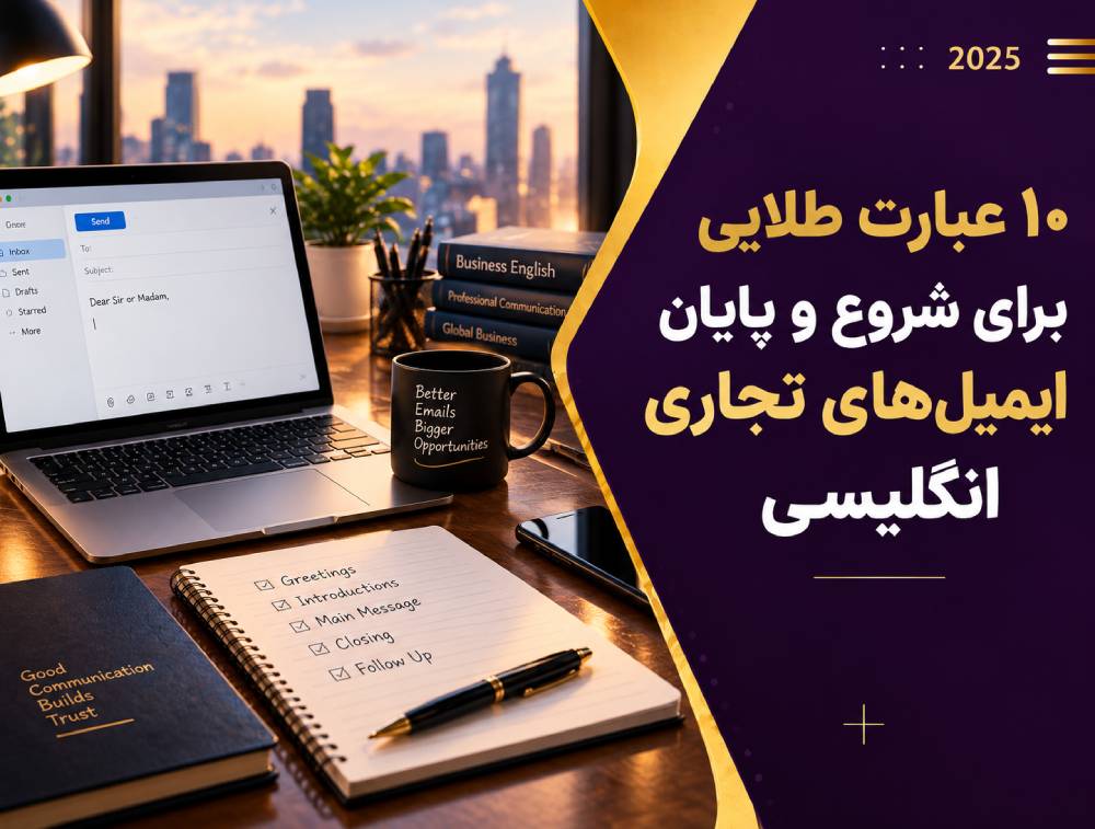 ۱۰ عبارت طلایی شروع و پایان ایمیل تجاری انگلیسی